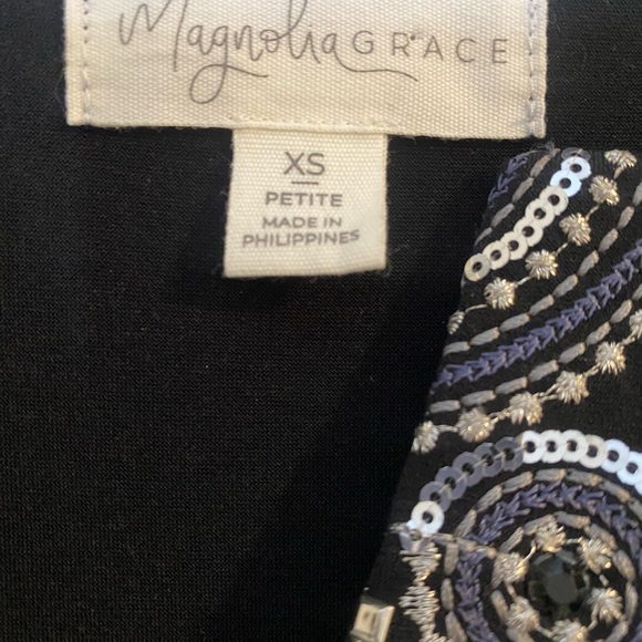 Magnolia Grace Women’s Black Sleeveless evening Sheath Mini Dress shiny Beads - Picture 6 of 11